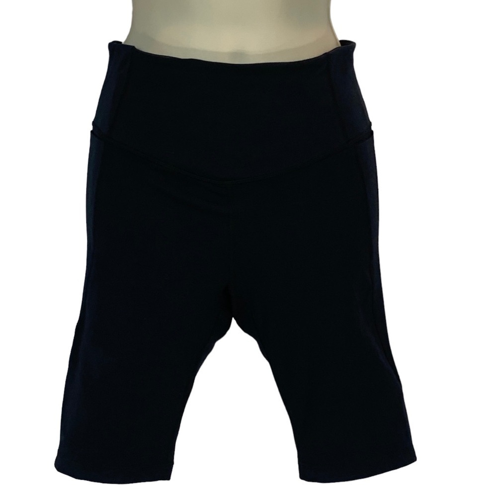 Zella High Waist Side Pocket Athletic Bike Yoga Shorts - Black - size Small